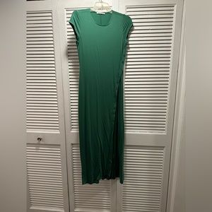 Worn Once Reformation Green Midi Cap Sleeve Dress with Button Side Detail